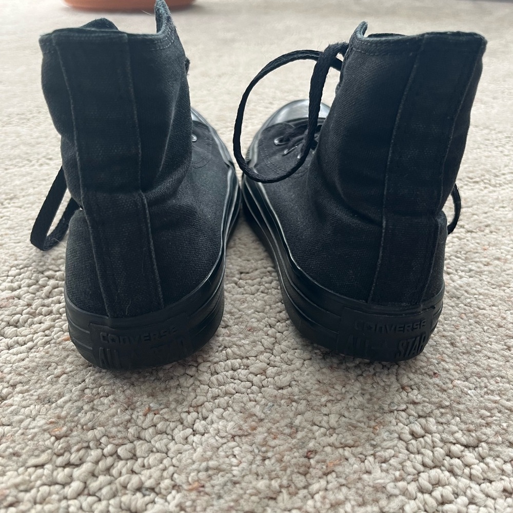 Solid Black Converse High-Tops - image 3